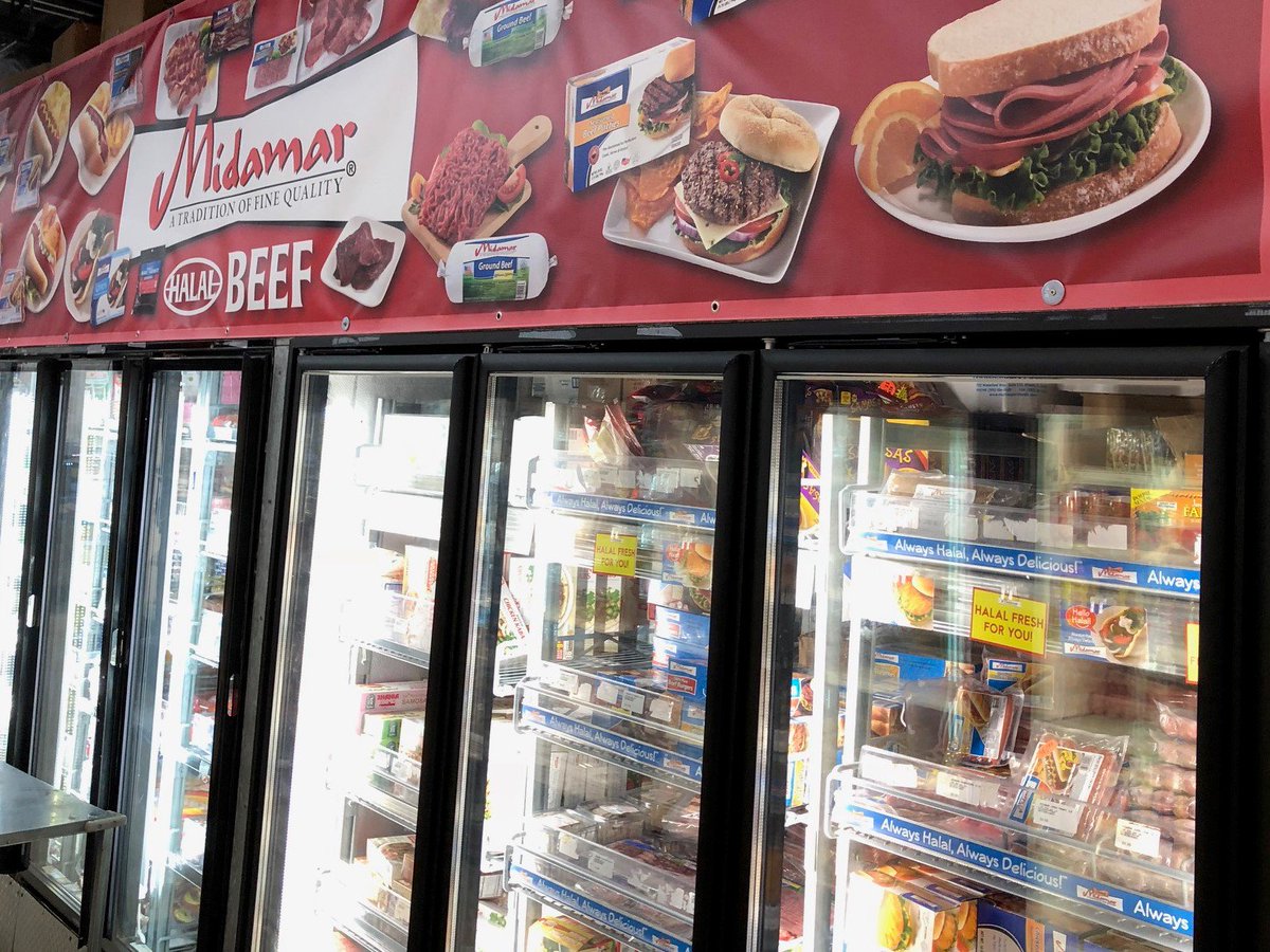 MidamarHalal's tweet photo. Where is your favorite neighborhood halal grocery store?  What is your favorite Midamar #halal product that your grocer has in stock?  #shophalal #halalgrocery @saharchicago does a great job displaying our Midamar products. https://t.co/0dK6bE6EXt