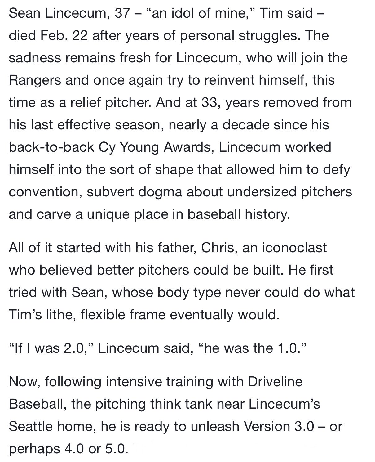 Jeff Passan on X: Tim Lincecum has worn No. 55 his whole career