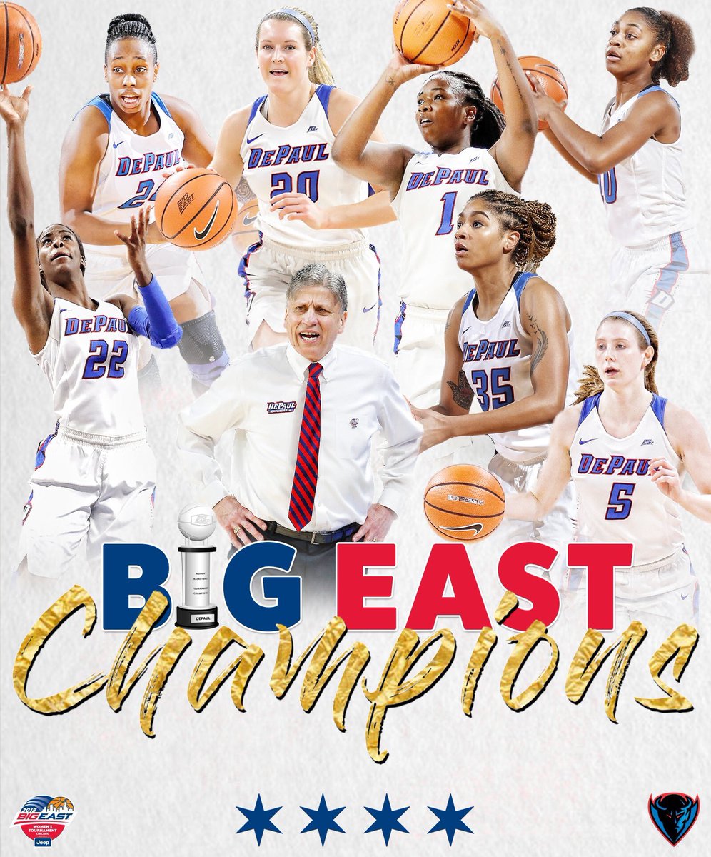 .<a href="/DePaulWBBHoops/">DePaul Women's Basketball</a> is your 2018 <a href="/BIGEASTWBB/">BIG EAST WBB</a> champions!

The Blue Demons' 🎟️ has been punched!