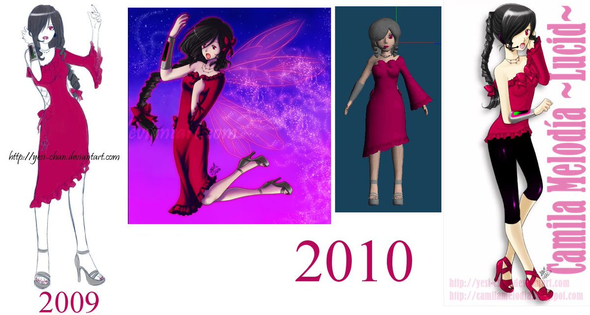 Yesi_chan's tweet photo. Guys, this is pretty unbelievable but since 2009 I've done Camila Melodía art at least once a year xD. Since I haven't been super active in the last 3 years, I expected to see a gap in content but nope! Thank you UTAU, thank you Camila for always being the one constant in my art. https://t.co/KAbevCFITP