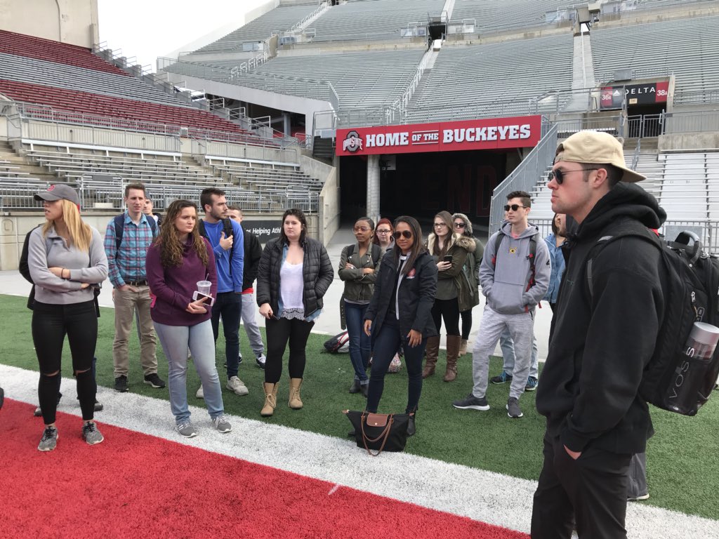 Nicole_Kraft's tweet photo. Best way to kick off #OsuSportsMedia week 9—learning sports photography at Ohio Stadium. Thanks @AndrewMLind for your time and insights!! https://t.co/lZHr5JqnKX