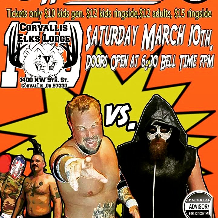 RevProWrestling's tweet photo. NWWA this Saturday night at Corvallis Elks Lodge! Don't miss it! The legends continue! 7PM https://t.co/l2VY1dCSAl