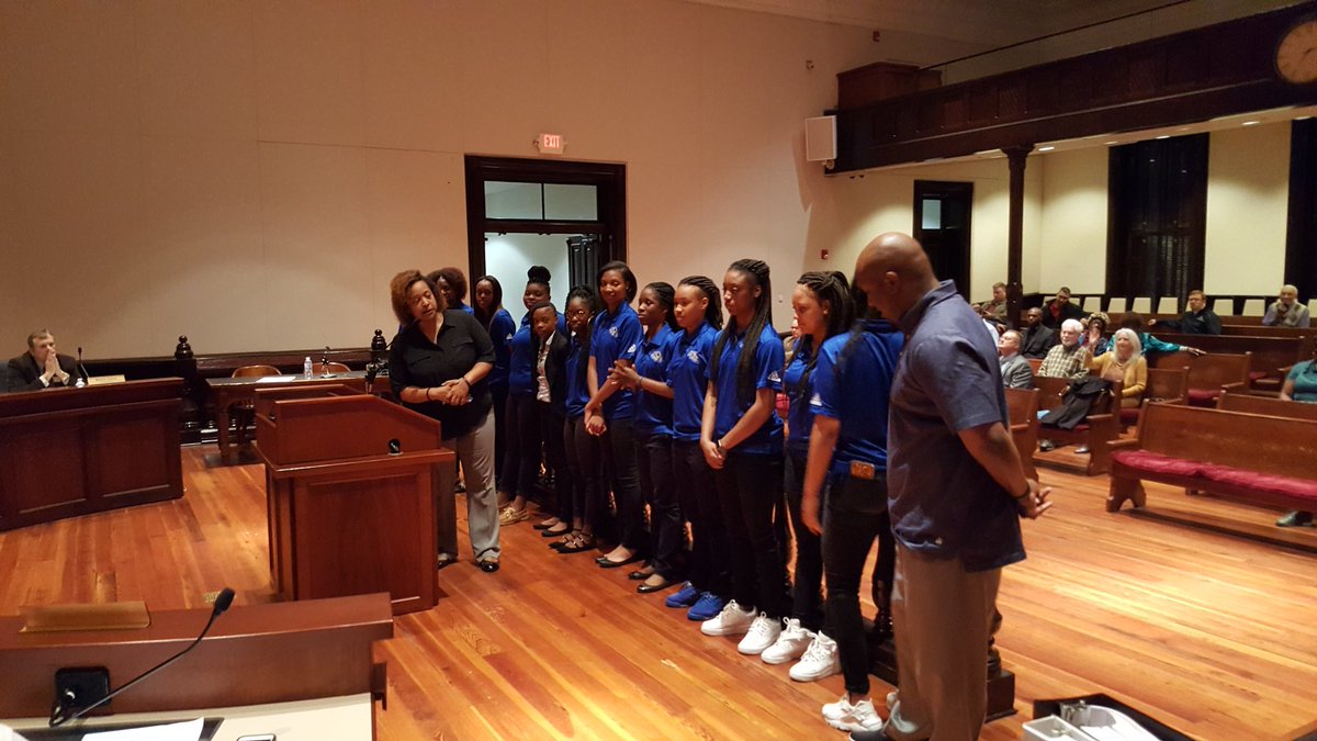 CovNewsSports's tweet photo. @LadyRamzHoops paid a visit to the local board of commissioners meeting tonight. The school spirit is running high for the Lady Rams who will play Westlake Saturday at 6pm for the @OfficialGHSA Class 7A State Championship. @AthleticsNewton @Newton_High https://t.co/1dKoAnuvmH