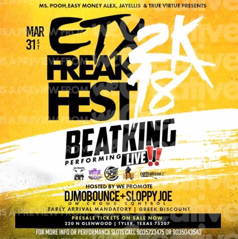 iamtruevirtue's tweet photo. #ETXFreakFest #March31st #220Lounge #tjc19 #tjc20 #jarviscollege #UNT22 #TexasCollege https://t.co/e11T2KIYwf