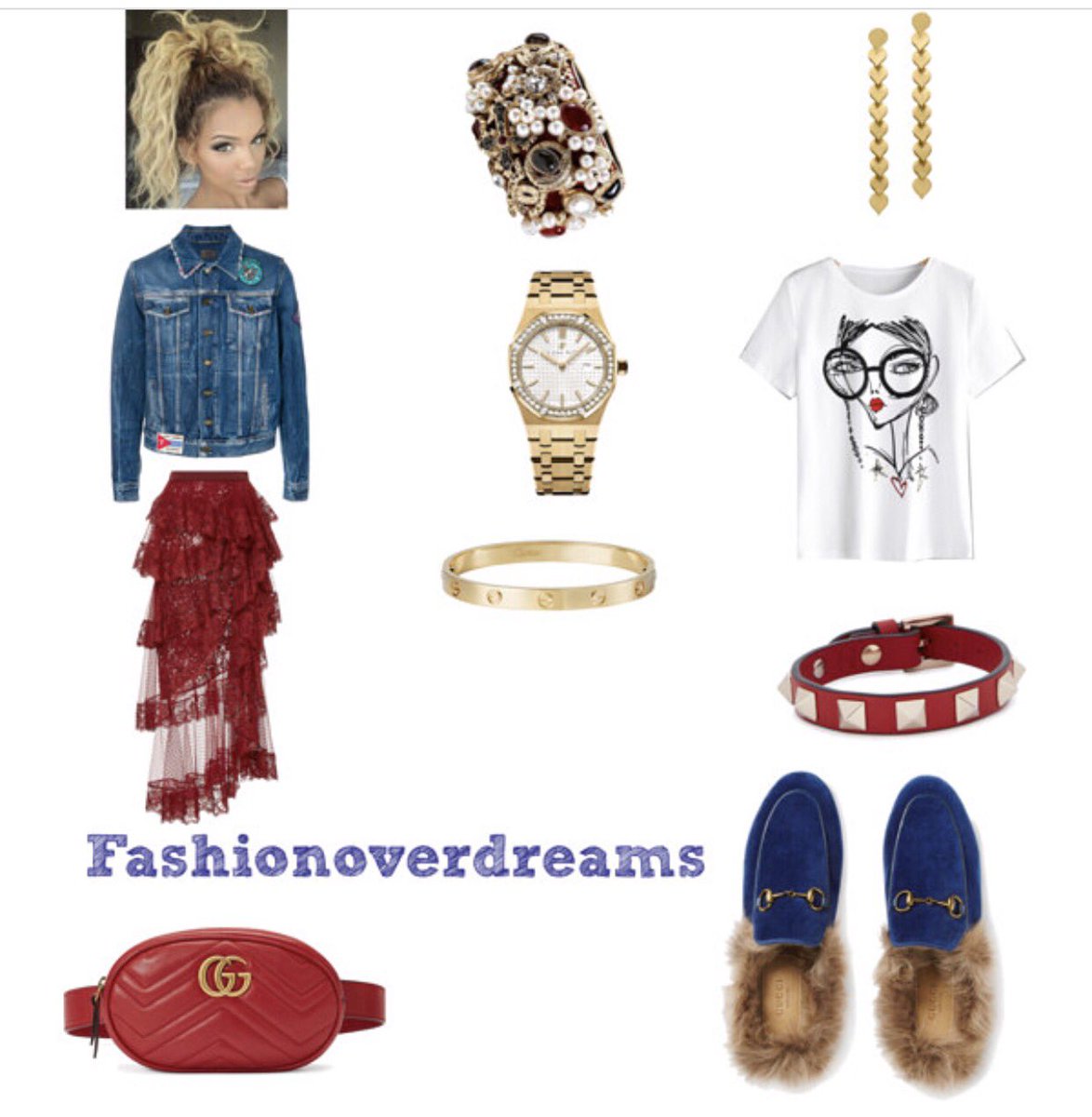 danash2's tweet photo. Vacation chic huntie #saintlaurentjacket #eliesaabskirt #gucciprincetown #guccifannypack #chanelbangle #audemarspiguet #cartierlovebracelet #valentinobracelet #wardrobestylist #imageconsultant #fashionoverdreams #stylist  #barcelona #vacation #losangeles #nyc #atlanta #chicago https://t.co/zw2UGiU6Lr