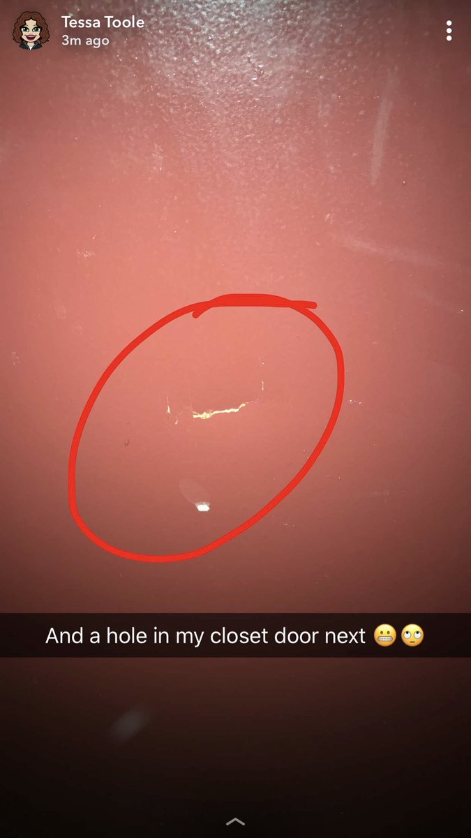 Tessa64012028's tweet image. Pitching in the hallway, wasn’t a great idea, Tatum found out when she put a hole in my door!!  @TatumMontelongo     #softballproblems #pitching #alwayspracticing