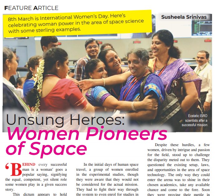 CSIR_NIScPR's tweet image. #InternationalWomensDay #ScienceReporter March 2018 feature article celebrates woman power in the area of space science @socialNISCAIR
