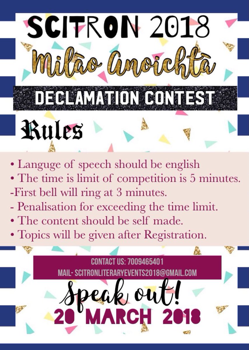 2018Scitron's tweet photo. Event: Declaration Contest
Register yourself #SCITRON2018 https://t.co/UVve8bgxA9