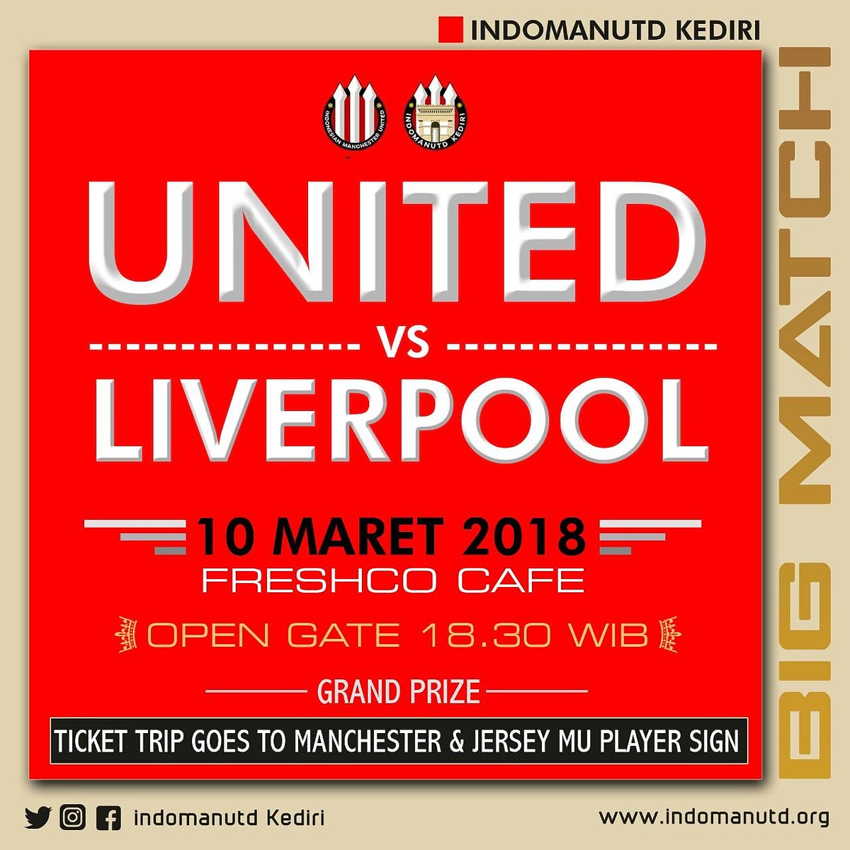IMUgirlsKediri's tweet photo. Masih dalam pekan keseruan nobar BigMatch akhir pekan ini... Jangan lupa merapat ya gengs 

#WEAREUNITEDID #YOUC1000ISOTONIC #INDOMANUTD https://t.co/OZBm9QpAZb