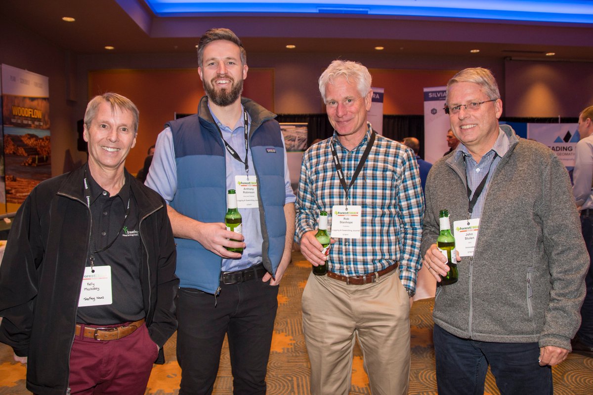 TreeFrogNews's tweet photo. We're at #ForestTECHX - Look who we found there: Logging and Sawmilling Journal (@Forestnet2), Forsite Consultants and the @bcforestsafety More pictures to come! https://t.co/zoUCUj77TH