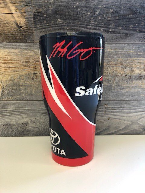 NoahGragson's tweet photo. GIVEAWAY! RETWEET &amp; FOLLOW for chance to win a limited edition @safelite @ToyotaRacing cup! Will be choosing winner tomorrow! https://t.co/oC7CLoEUFh