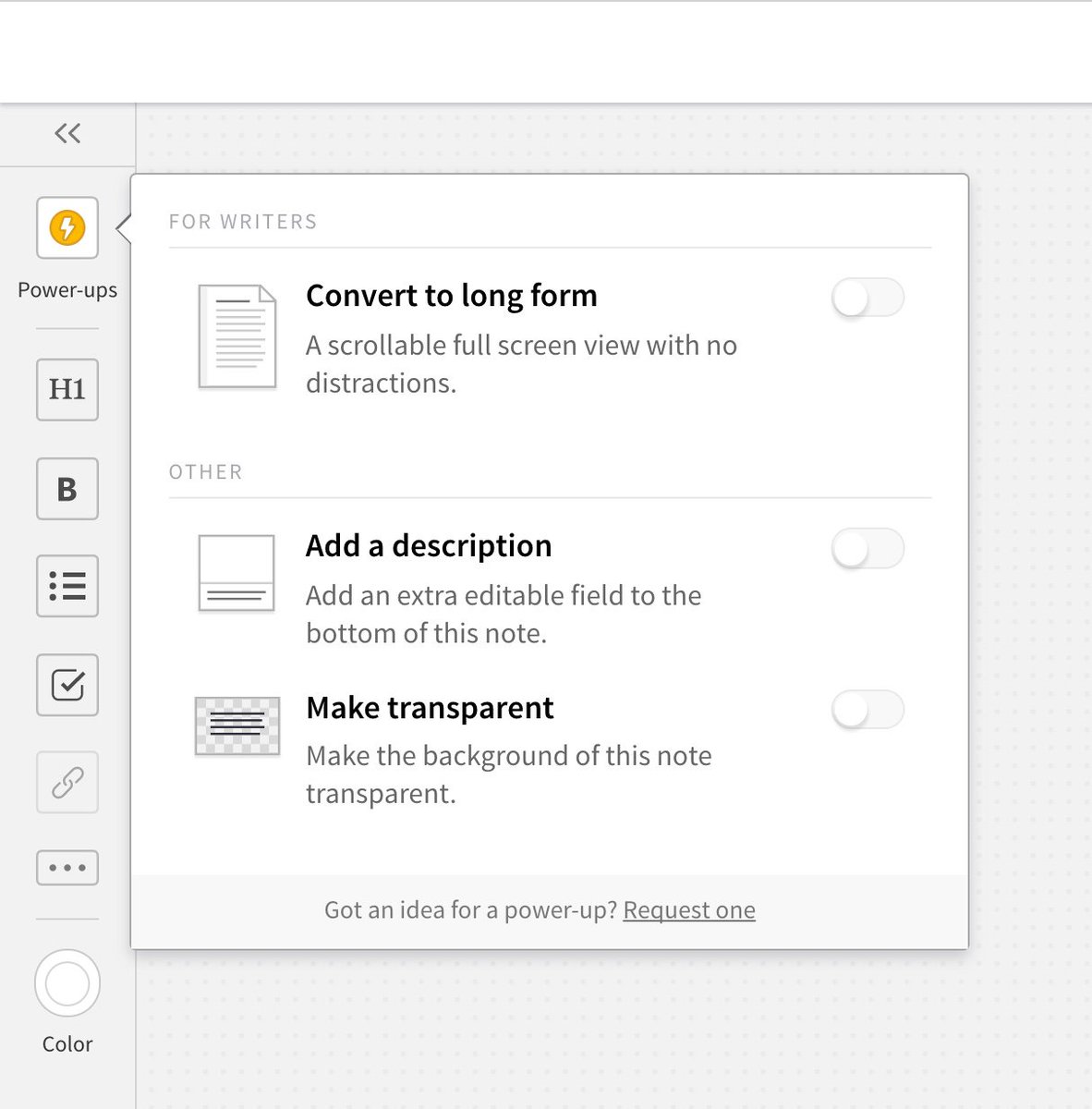 milanote's tweet photo. Introducing Power-ups! 🙌 New ways to extend your note cards. https://t.co/NFB0v2JOPS