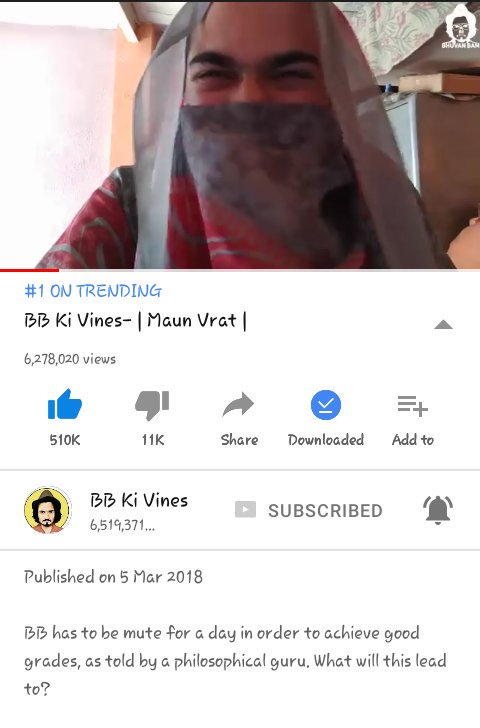 AJinTaellectual's tweet photo. "Tune inko batayaa nahi?! Ye aaj bolega nahi..."😂😂😂 Savage Mummy..
On a Repeat mode...Still Rocking on #1 Like a boss... Thanks a lot @Bhuvan_Bam For #MaunVrat 😘..Can't stop laughing😂 You're awesome as always...❤ https://t.co/Q8e1950ZMt