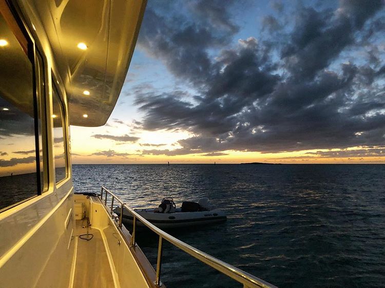 GBYachts's tweet image. What a great sunset view in the Bahamas from a Grand Banks 60! Photo by Snooz60