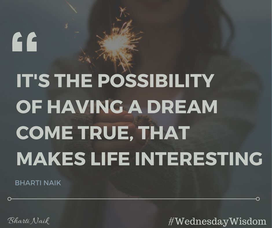 BhartiNaik_'s tweet photo. Life is beautiful & more meaningful when you make it interesting. It's the possibility of having a dream come true, that makes life interesting. Turn dreams into a reality; the biggest gift to yourself #relationsstrategist #therelationshipcode #bhartinaik #wednesdaywisdom https://t.co/1ObnlAOefV