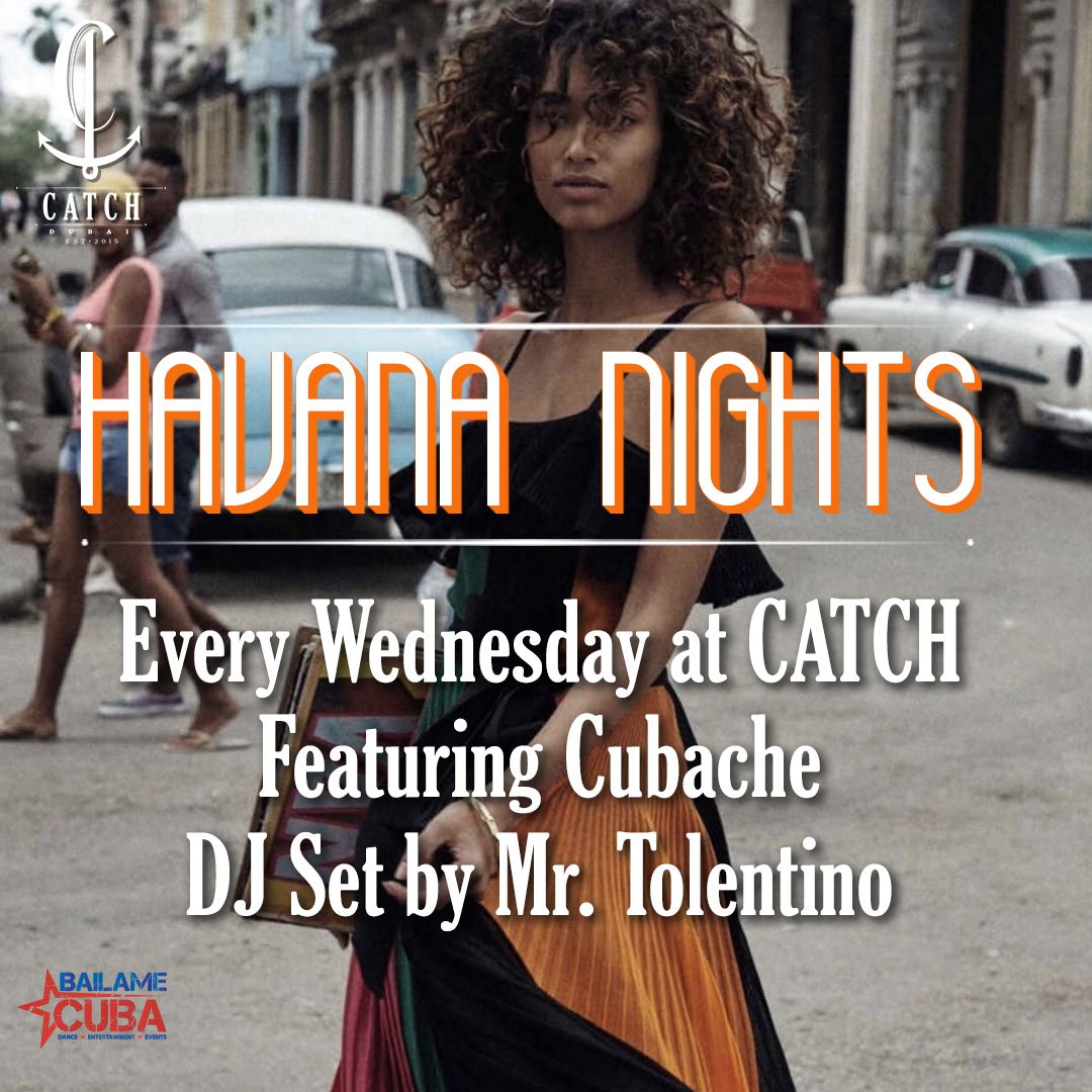 catchdubai's tweet photo. Havana Nights only at Catch Dubai.
For bookings call +971.4.357.1755 or email reservations@catchdubai.com
#HavanaNights #LiveMusic #SalsaDancing 
⚓
#CatchDubai #CatchRestaurants #CatchFamily #DubaiEats #BestRestaurantsDubai #BestSeafoodRestaurant https://t.co/ONXIPC0dXm