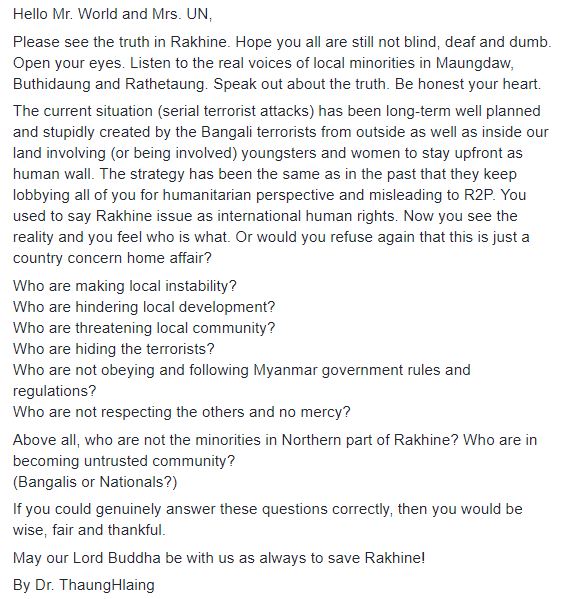 Hello Mr. World and Mrs. UN,
Please see the truth in Rakhine. Hope you all are still not blind, deaf and dumb. <a href="/antonioguterres/">António Guterres</a>
<a href="/KofiAnnan/">Kofi Annan</a>
<a href="/RT_Erdogan/">rt_erdogan</a>
<a href="/narendramodi/">Narendra Modi</a>
<a href="/realDonaldTrump/">Donald J. Trump</a>
<a href="/theresa_may/">Theresa May</a>
@EPhilippePM
@MatthewRycroft1
<a href="/EmmanuelMacron/">Emmanuel Macron</a>
<a href="/nikkihaley/">Nikki Haley</a>
<a href="/timesofindia/">The Times Of India</a>
<a href="/BorisJohnson/">Boris Johnson</a>