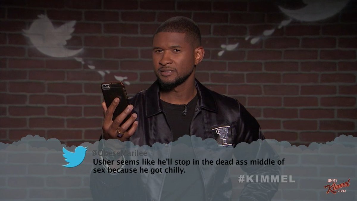 TheeMarilee's tweet photo. Usher after reading my tweets. Literally. https://t.co/dbcJHFUGyu