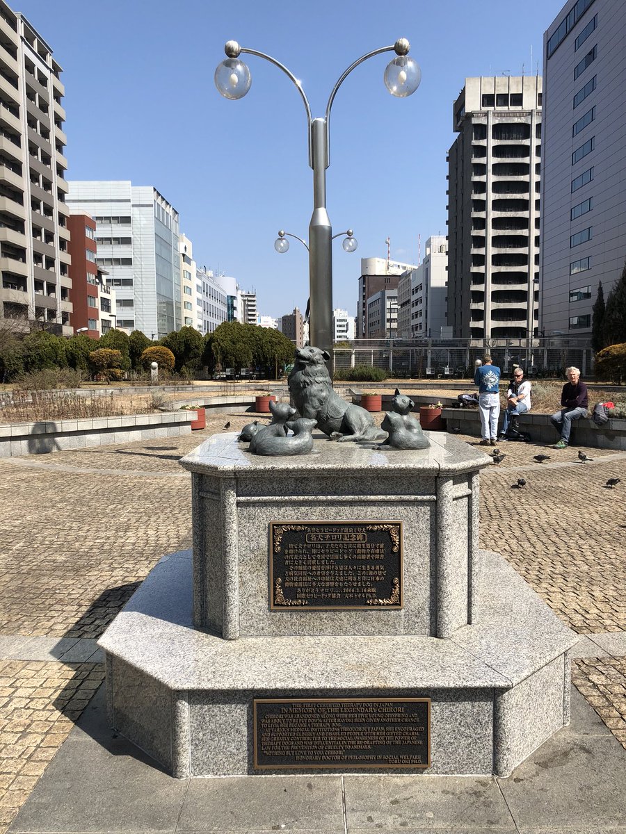 돌아가는길 강아지동상. 공원할아부지들이 여유로워보인다