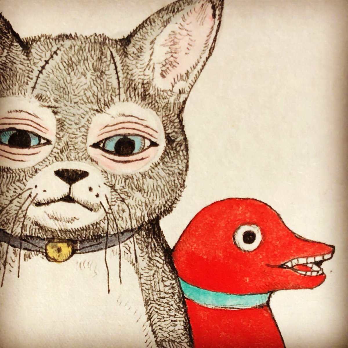 コレクション ち*ぃ様 ヒグチユウコ 複製画 ニュータイプとトリモドキ