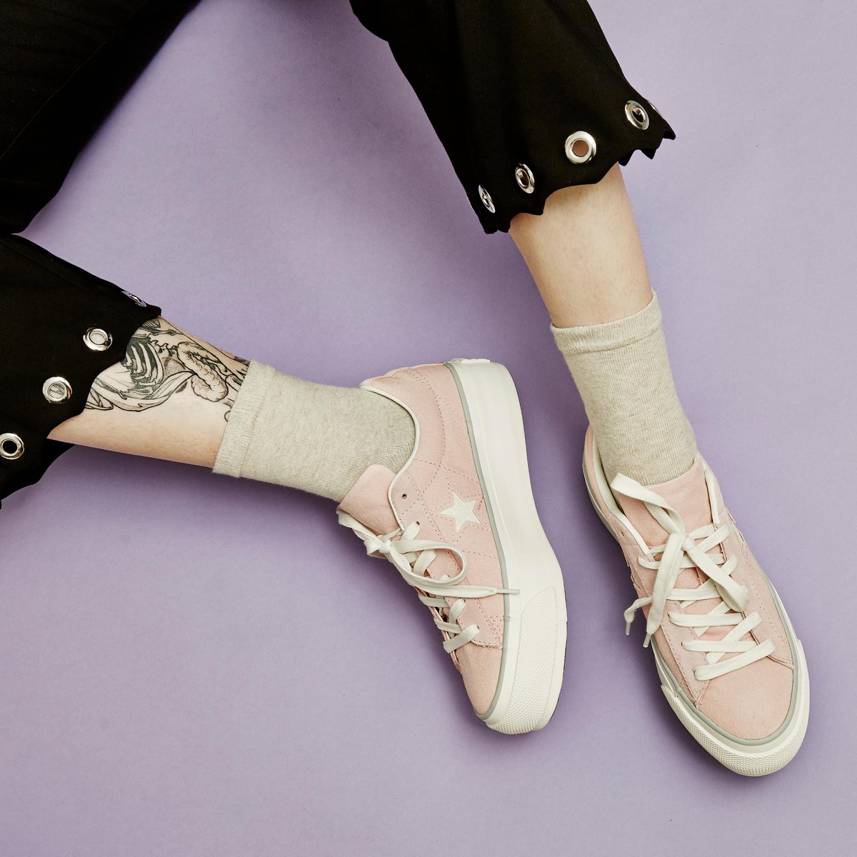 converse one star platform pink
