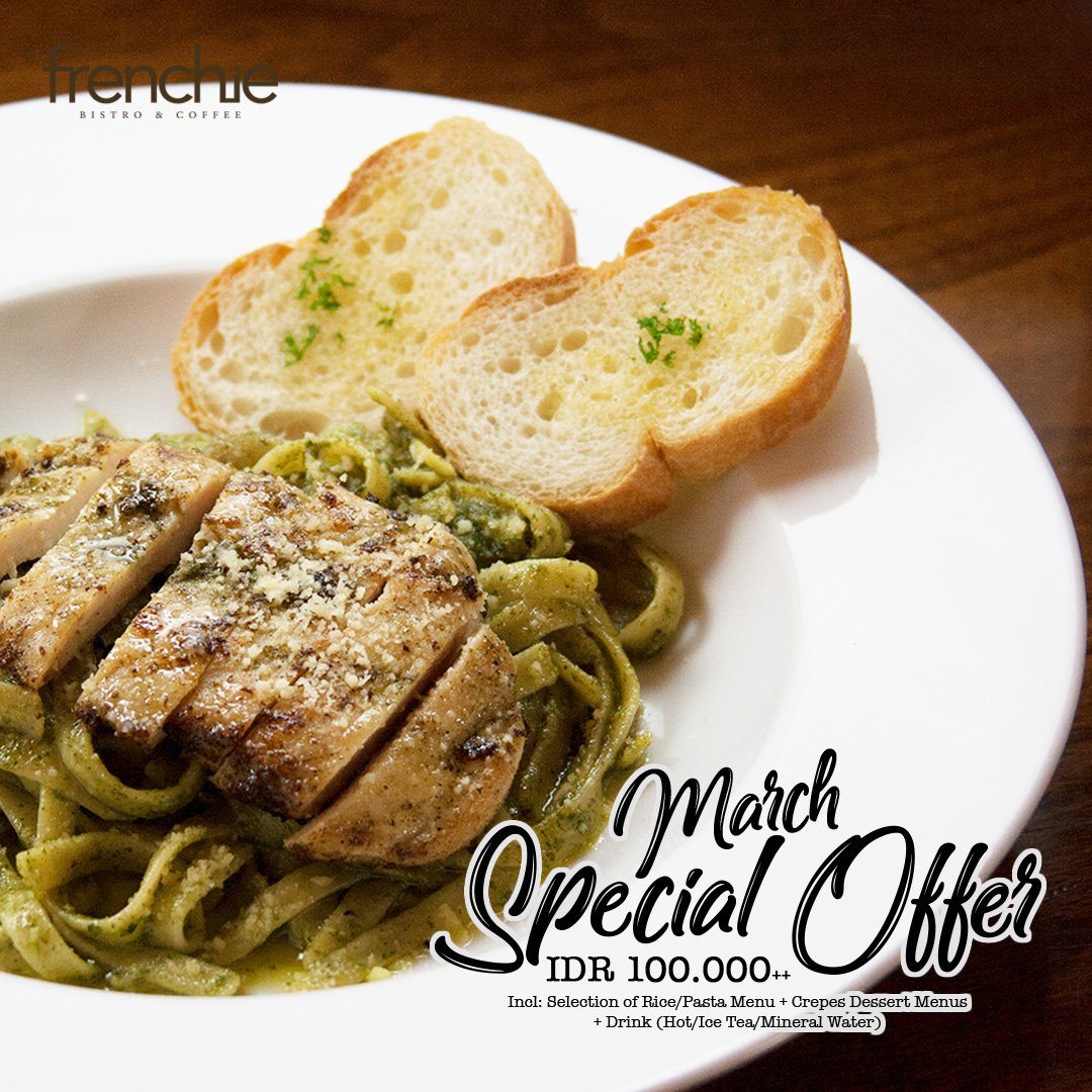 frenchie_id's tweet photo. March Special Offer. Enjoy a full package meal for only IDR 100K, which includes a selection of Rice/Pasta, Crepes Dessert and Drink (Hot/Ice Tea/Mineral Water)

#brunch #frenchie #food #instafood #jakartarestaurant #frenchfood #tebet https://t.co/JapCv65Wjn