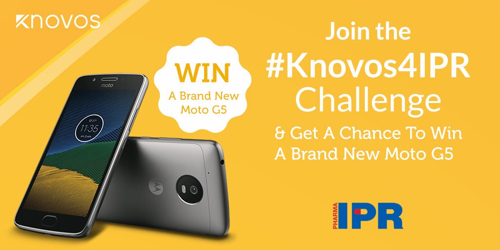 KnovosOfficial's tweet photo. #IPR2018 Pharma IPR Conference 2018 
Join the #Knovos4IPR Challenge &amp; Get a chance to Win A Brand New MOTO G5 Mobile!
Follow this space for Questions and live updates!
To Get more info: https://t.co/agG3X0qOP0
@IPR2018 #PharmaIPRConference @ITCHotels #intellectualproperty https://t.co/WWw6RNICHC