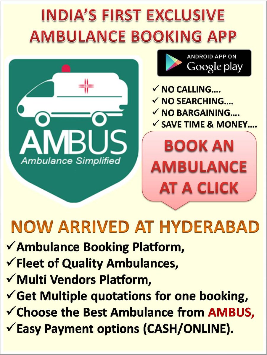 #ambulance #hyderabad #india #ambulancbookingplatform

#ambus

ambus.in

Follow us at x.com/ambusonline