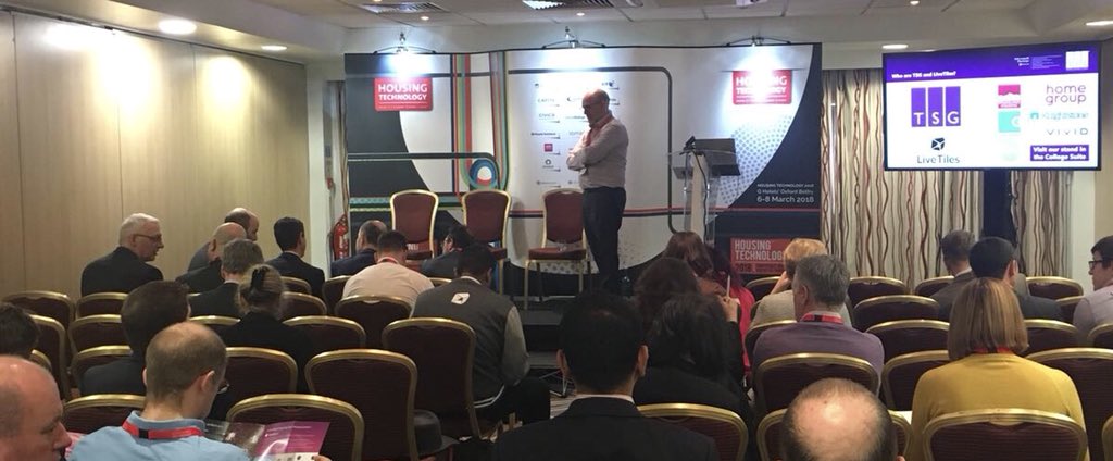 TSGltd's tweet photo. We're running a great session with lots of interest and over 50 attendees! @365_tony is delivering his fantastic presentation #housingtech2018 https://t.co/BSwG9D3SyH