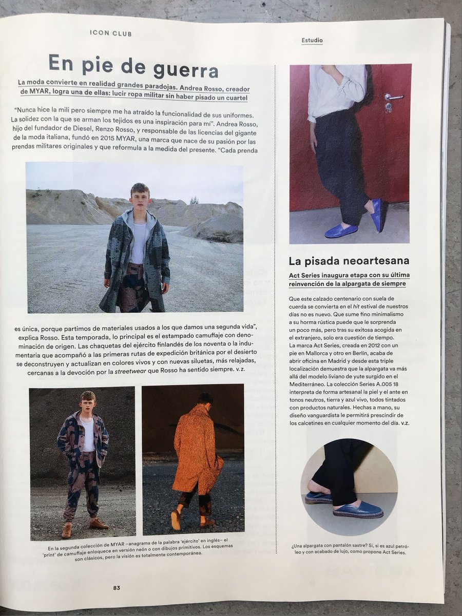 Thanks <a href="/icon_elpais/">ICON EL PAÍS</a> for featuring our new collection and campaign images in your latest issue.