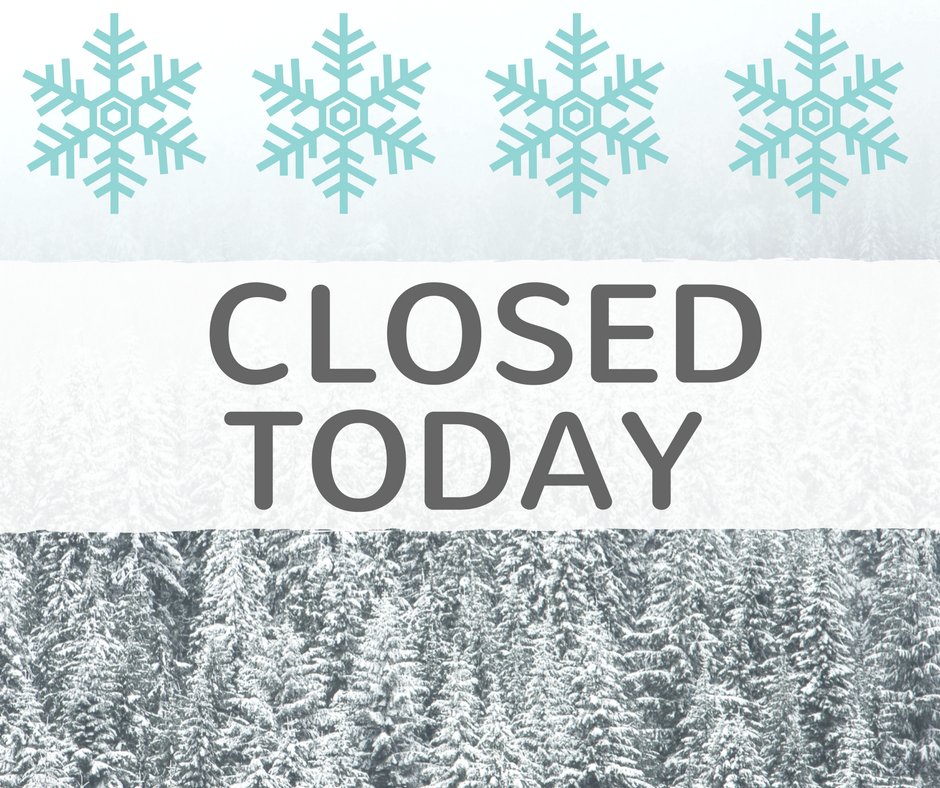 DeliciousHeight's tweet photo. Due to the forecasted snow all 3 locations will be closed today. We will reopen at normal business hours tomorrow. Stay safe! https://t.co/stxvQNFtzM