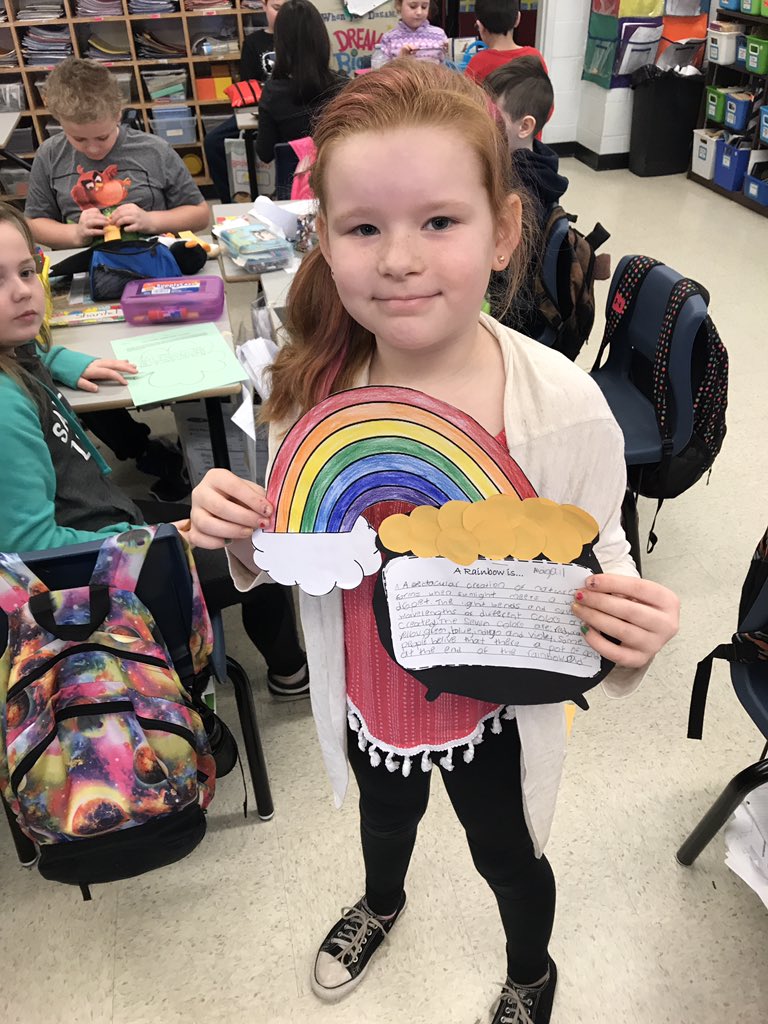 MissDCurnew's tweet image. Shared writing activity about rainbows! #StPatricksDay #lightunit @NLESDCA @SHA_NL