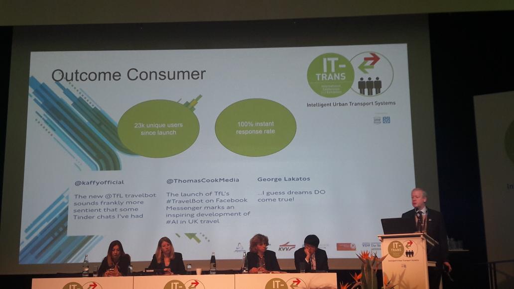 Elleinatre's tweet photo. #ITTRANS #CustomerCentric approach based on #AI @TfL use #bots #TravelBots #2help people #moving in #London #naturalLanguage #availability ... increasing #QualityOfService ! https://t.co/xqgQmx1Nor