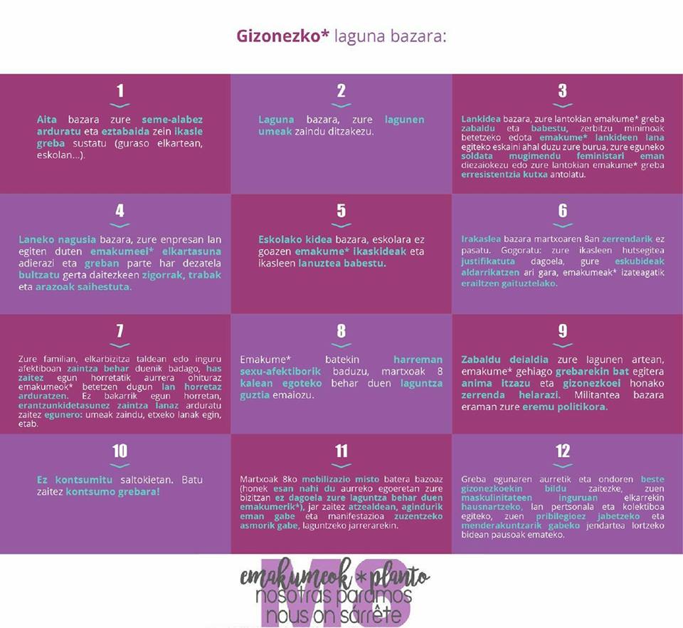 DFeministak's tweet photo. OHARRA 📢| #M8an emakumeok* gara protagonistak beraz, lehen lerroa utzi! 

Gizonak jarri zaitezte gure atzean!!

El #8M las mujeres* somos las protagonistas, hombres poneros detrás nuestro! https://t.co/C3J85QqZ8u