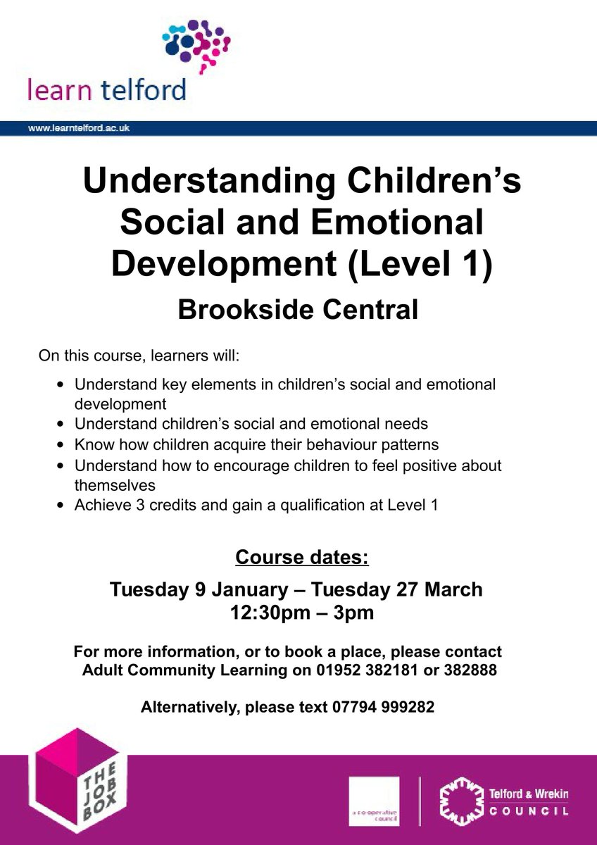 BrooksideCentra's tweet photo. Understanding Children’s Social and Emotional Development (Level 1)

Brookside Central https://t.co/i6ZObXvWSX