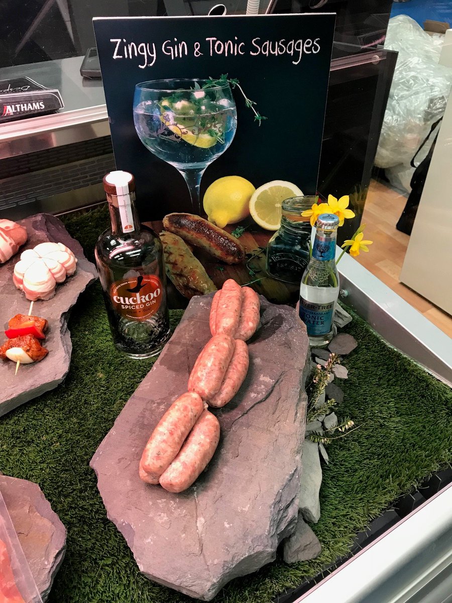 FANCY A TIPPLE??😀

Visit @Althamsbutchers at the LAKES HOSPITALITY TRADE SHOW 
& sample our #Gin&Tonic sausages, starring quality #pork with spiced @CuckooGin and @FeverTreeMixers Mediterranean tonic 

#northwest #lhashow #tradeshow #lakedistrictevents #northwesthospitality