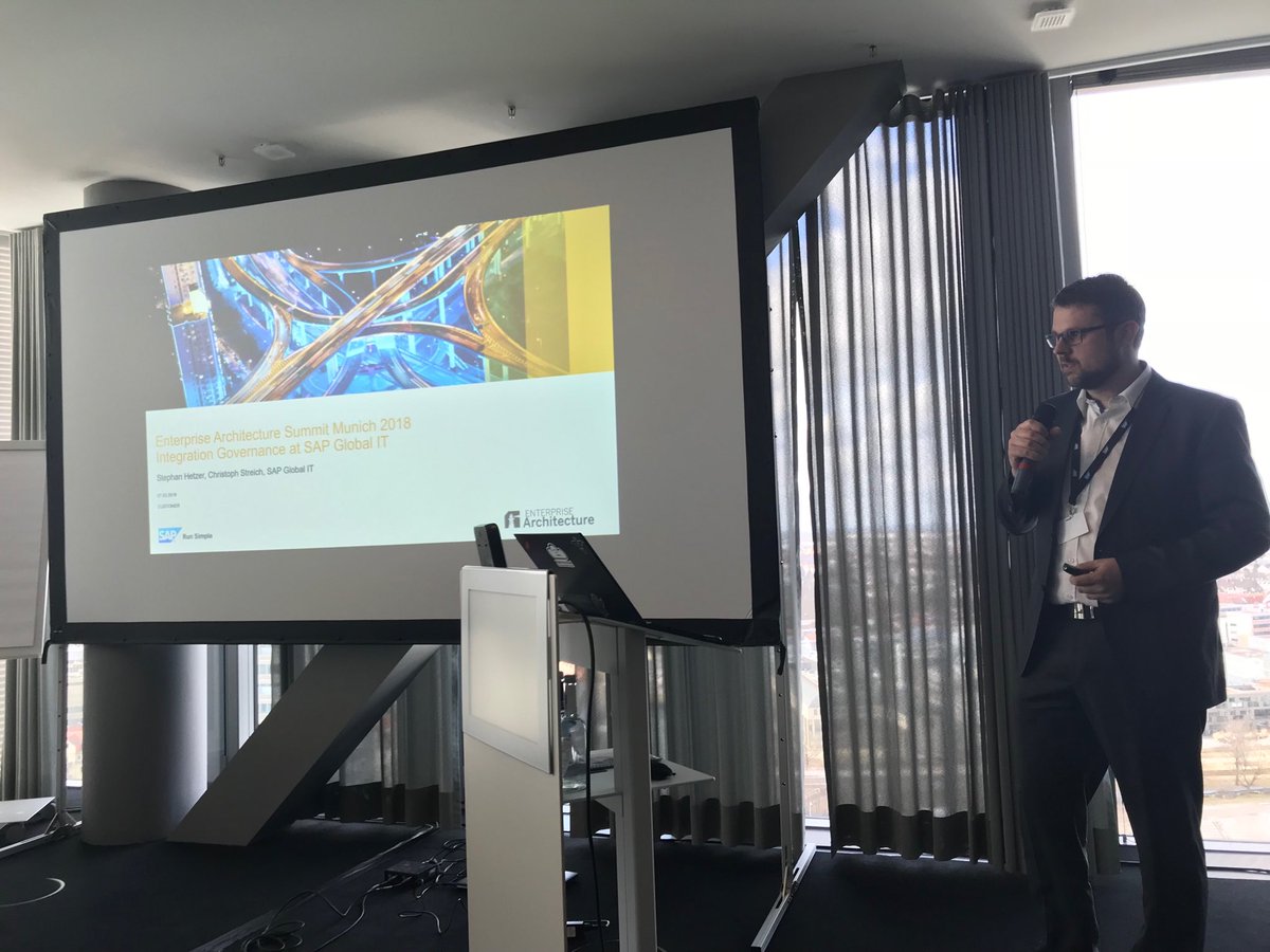 JanGilg's tweet photo. Christoph Streich explains how we manage integration of hybrid architectures at SAP IT Services @#SAPEASummit, #enterprisearchitecture #DigitalTransformation #sapitservices https://t.co/XNOZRcX0wf