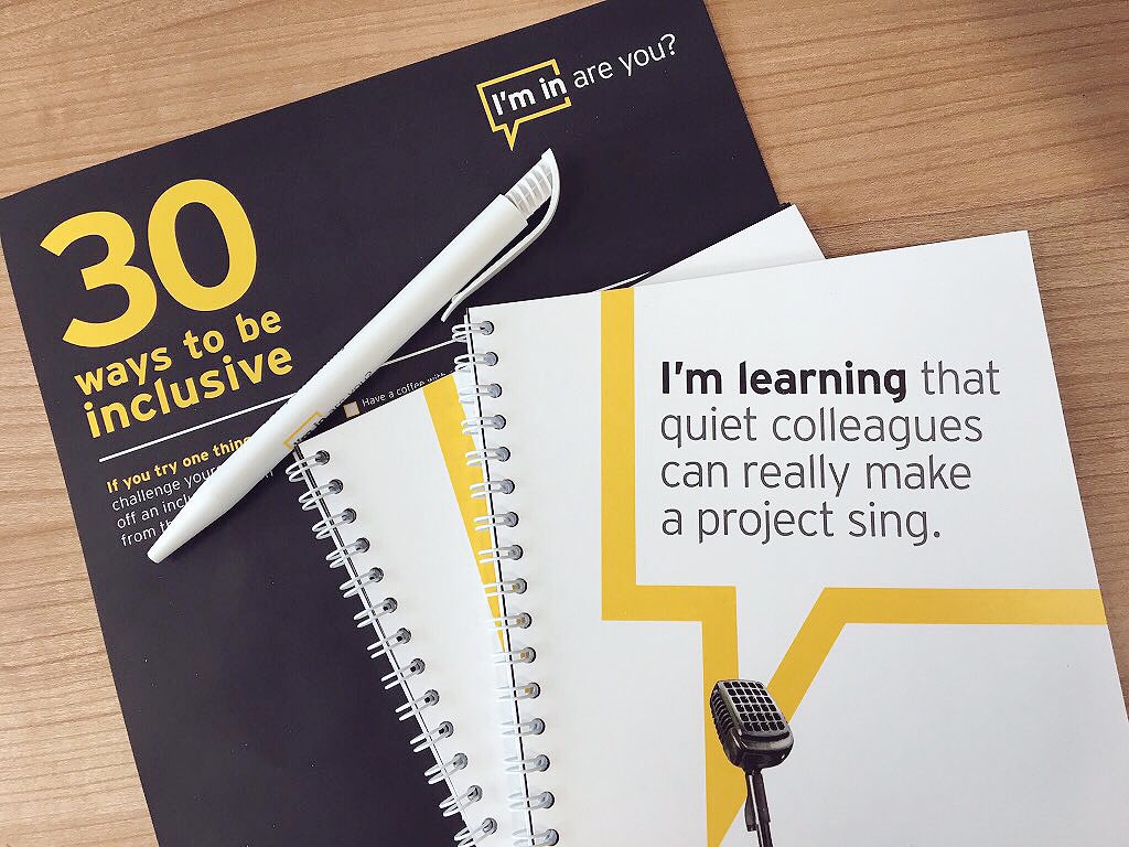 FarrahEkeroth's tweet photo. Sneak peek at our new inclusion campaign launching next week! As an introvert I love this messaging and our focus on both visible and invisible differences 💛 #ImInclusive #LifeatEYFS #TryOneThing https://t.co/IArDFUcG51