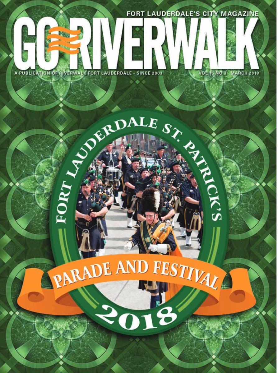 StPatsFtL's tweet photo. Good morning Fort Lauderdale! 🍀Be sure to pick up this months issue of @GoRiverwalk featuring US on the cover! 🍀 #stpatsftl #goriverwalk https://t.co/b0fEzn0jQM