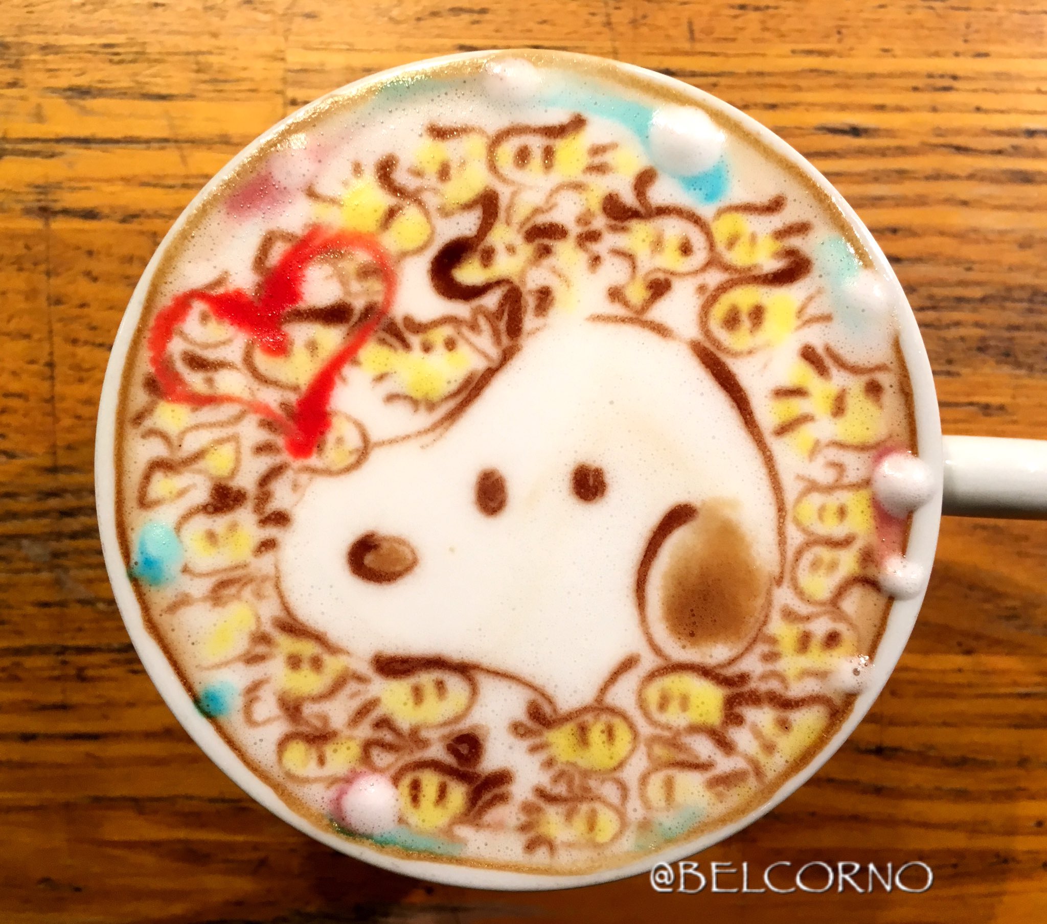 ベルコルノ ラテアートと漫画飯 ラテアート スヌーピー Latteart Snoopy Snoopy Latteart スヌーピー ラテアート