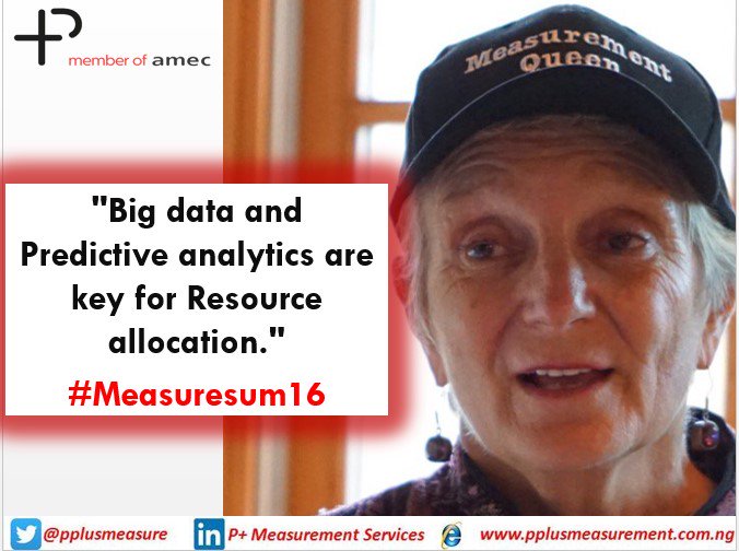 pplusmeasure's tweet photo. " #BigData and #PredictiveAnalytics are key for resource allocation." #measuresum16 @queenofmetrics @markstouse @CinDLew @CommAMMO @MarySMiller @mikeziv https://t.co/c7nlWZOVdy
