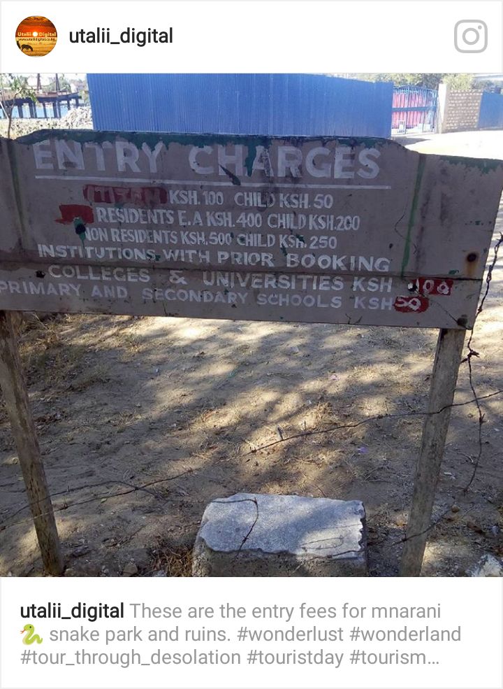 utalii_digital's tweet photo. #destinationmarketing. These are the entry charges for #mnaraniruins and #snakepark. Check more of these on our Instagram account utalii_digital #blog #travel #wanderlusting #kenya #talii #trndnl #KenyaMoore #kilifi #Ruins #snake #Entry #kenyamoja https://t.co/qI1sQf7mh1