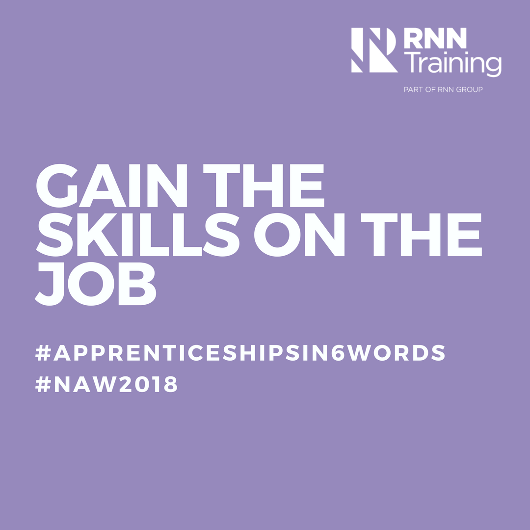 DVCollege's tweet photo. It's #NAW2018 We're celebrating and here is why #apprenticeshipsin6words Gain skills on the job @RNN_Training @RNNApprentices https://t.co/Ytof38aeSz