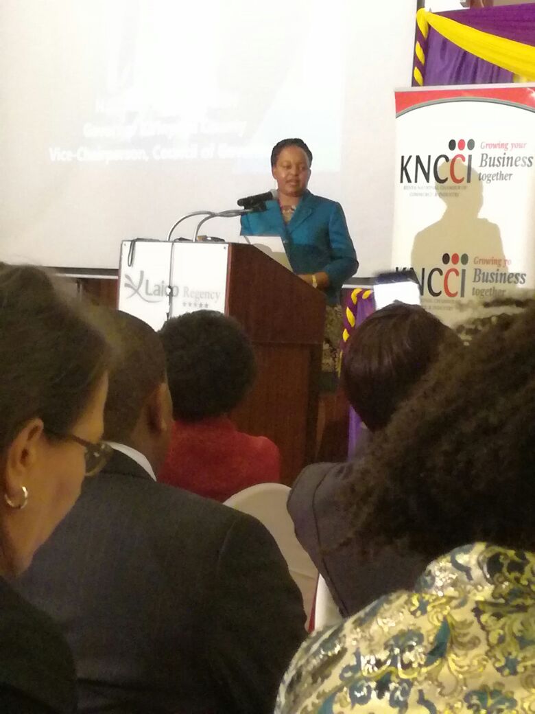 The Hon. Governor Anne Waiguru who is also the Vice Chairperson of the Council of Governors speaking on the empowerment of women in Business #pressforprogress