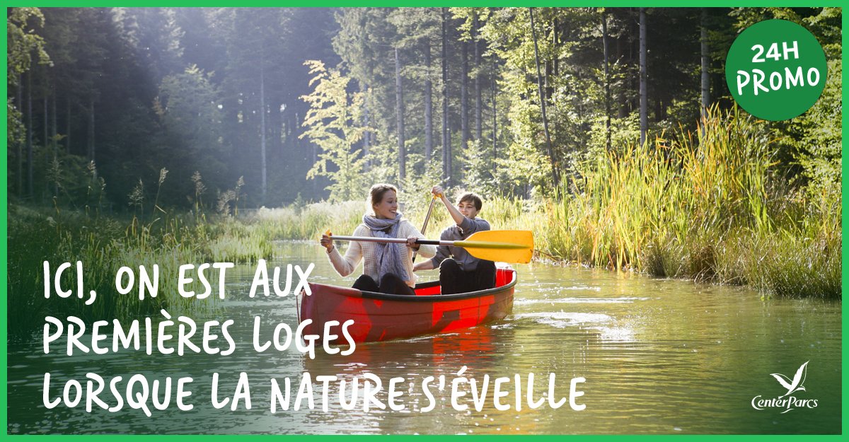 centerparcsfr's tweet photo. C'est bientôt le #printemps ! On vous offre jusqu'à -35% sur votre #cottage pendant les #vacances de printemps 🌸  ▶ https://t.co/w4uEBTqs2F #24HPromo #BonPlan #CenterParcs https://t.co/r1rjFT7m7B
