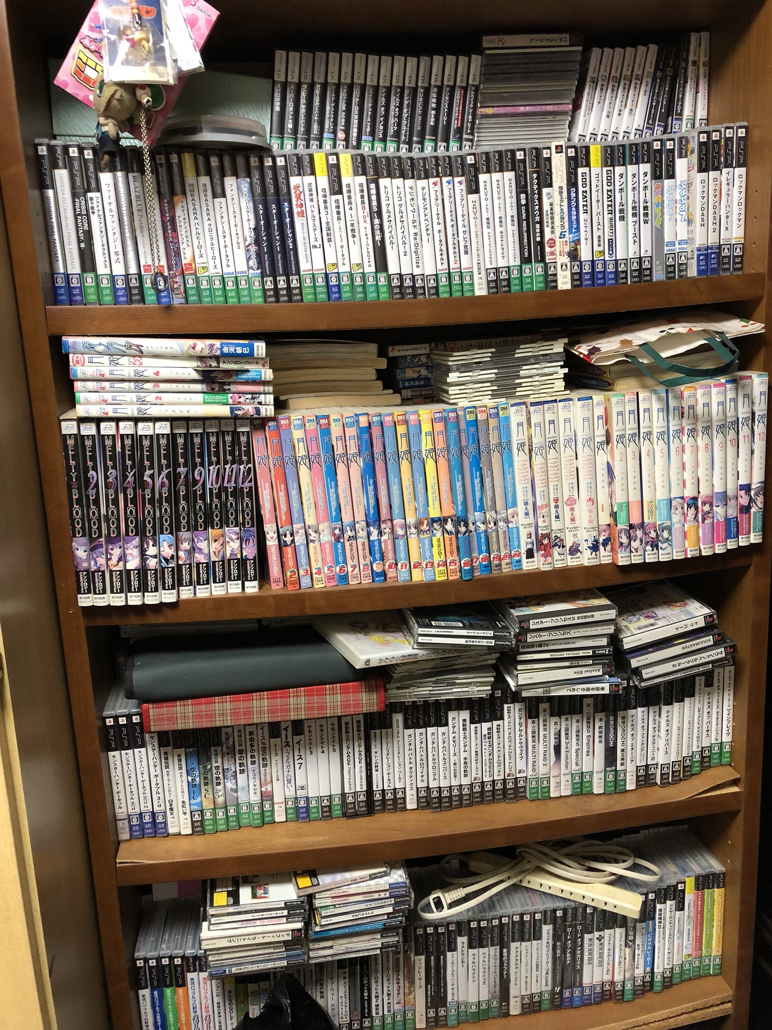八雲 小夜コヨミレジェンダリ on Twitter &quot;俺のゲームソフト収納術 とりあえずPS関係(PS2〜4など) 新しい棚を買ったら別