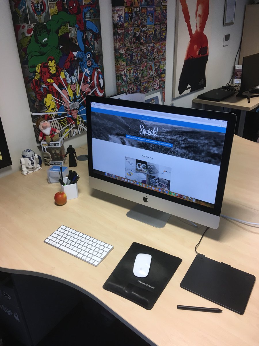 squeakdesign's tweet photo. New staff means new equipment! The battle station is fully operational! #GetSqueaked #SqueakGeeks https://t.co/w1vHvJPHBQ