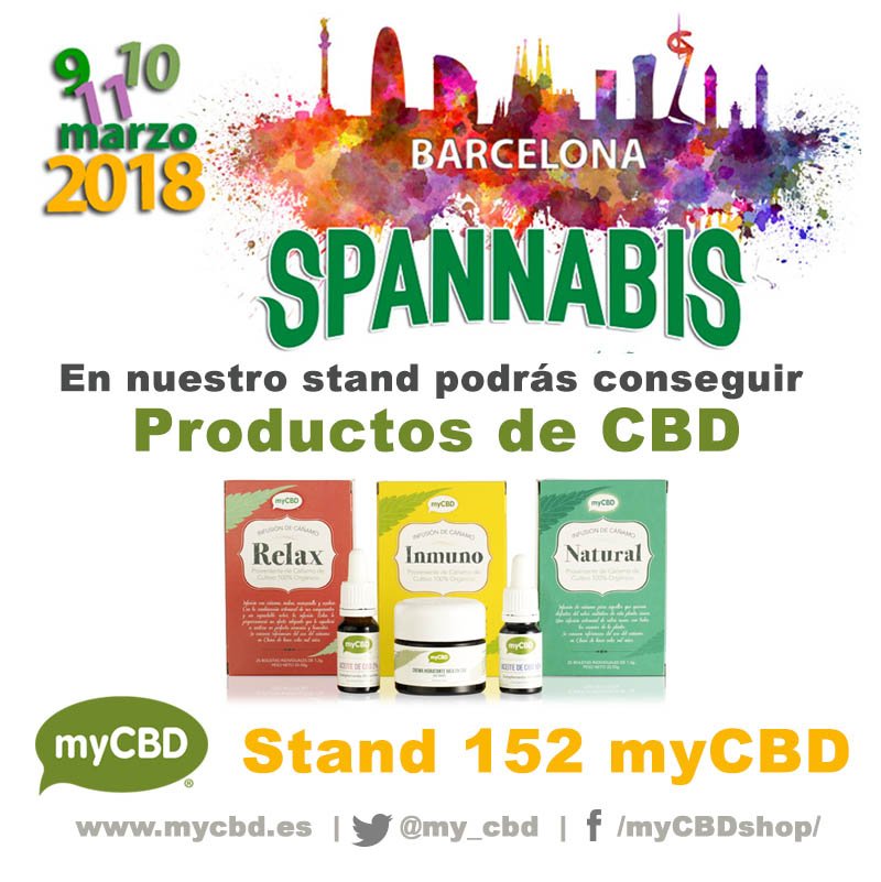 my_cbd's tweet photo. Aunque si te interesa, estaremos en #spannabis2018 donde venderemos nuestros productos con un descuento especial. Búscanos en el stand 152. cc @LuisMote https://t.co/RI3Jz1s1FX
