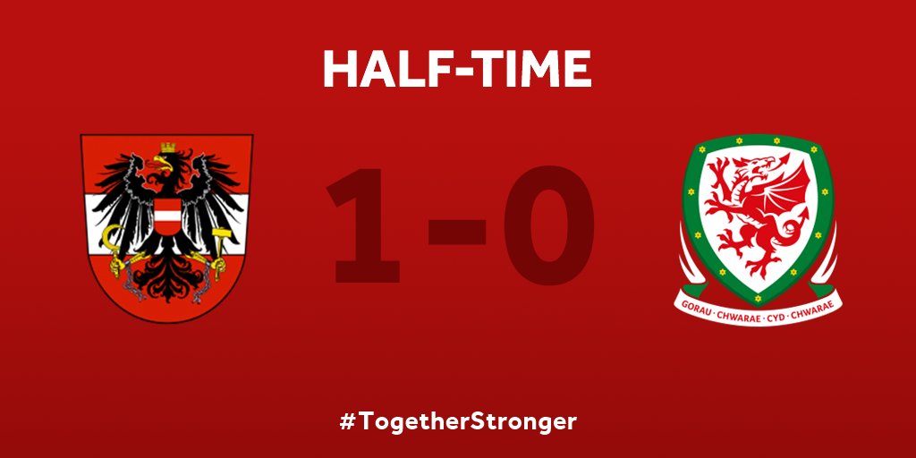 🇦🇹 1-0 🏴󠁧󠁢󠁷󠁬󠁳󠁿 #CyprusCup Half Time. Early goal for Austria the difference between the two sides. Hanner amser. Gôl gynnar i Awstria yw'r unig wahaniaeth. 📺 Yn fyw / Live bit.ly/WALAUSTV #TogetherStronger