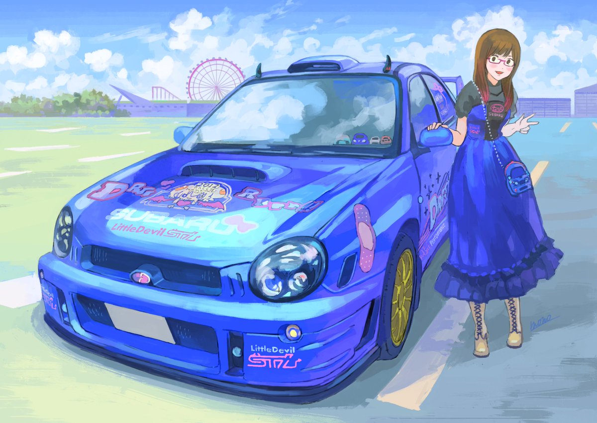 Momo Na Twitteru 車 ご本人デフォルメ 背景 オーダーイラストご注文ありがとうございました W 一台 一人 で１枚１万円にて承ります 次回受付は近々様子をみて再開させていただきます